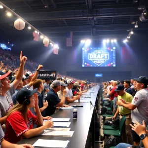 Excited fans at Baltimore Orioles MLB Draft event