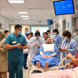 Healthcare professionals in British Columbia hospital