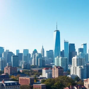 Visual representation of blockchain technology in real estate