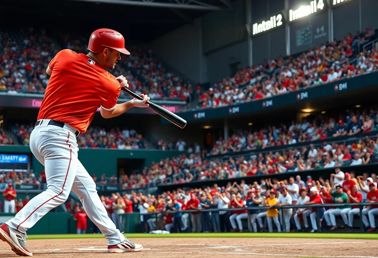 Cal Raleigh hitting a home run during the MLB Home Run Derby