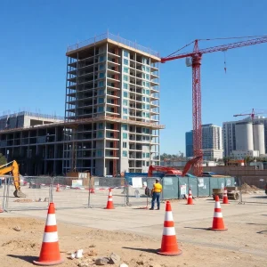 Image of an empty construction site in California illustrating the labor shortage