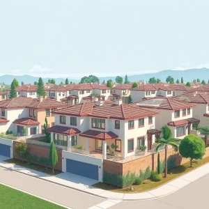 Modern housing development in California
