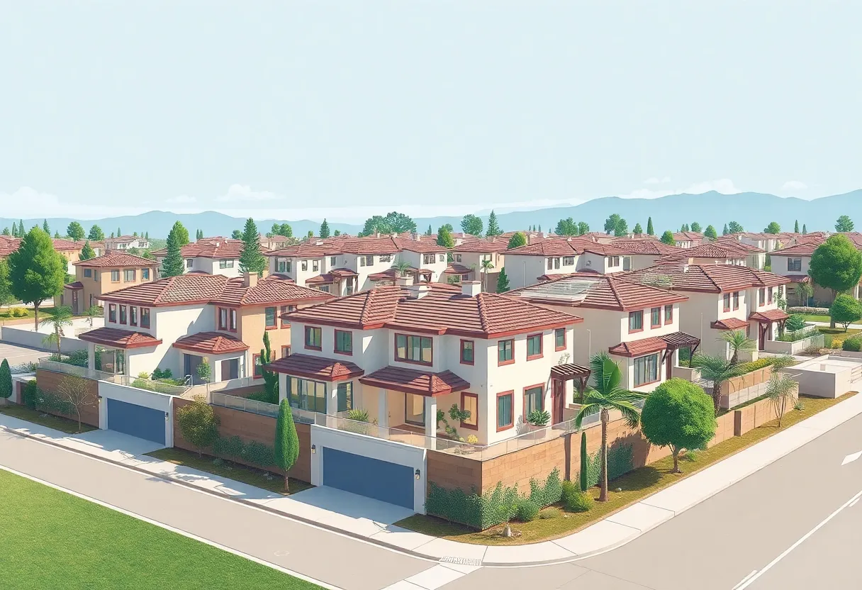 Modern housing development in California
