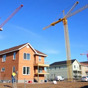 Construction site in Washington with new homes being built