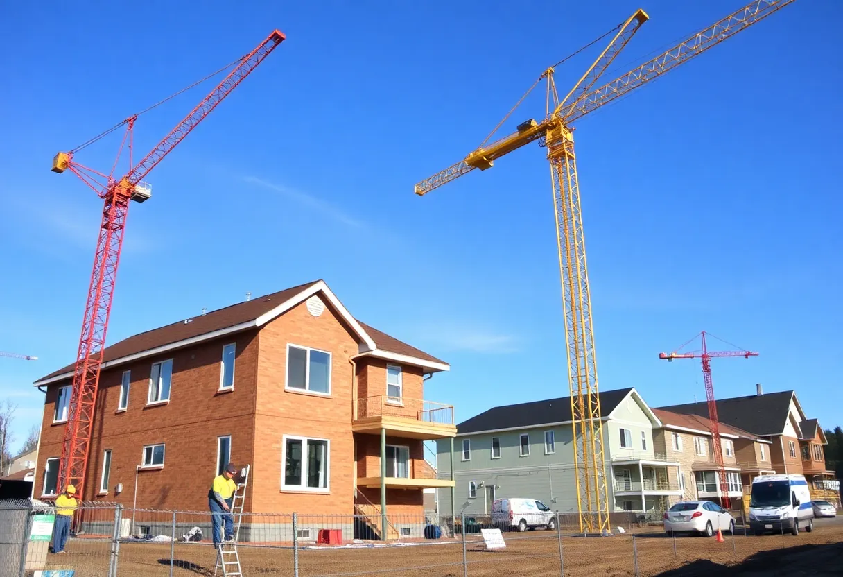 Construction site in Washington with new homes being built