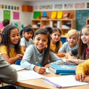Group of students participating in a classroom lesson at Crete Academy