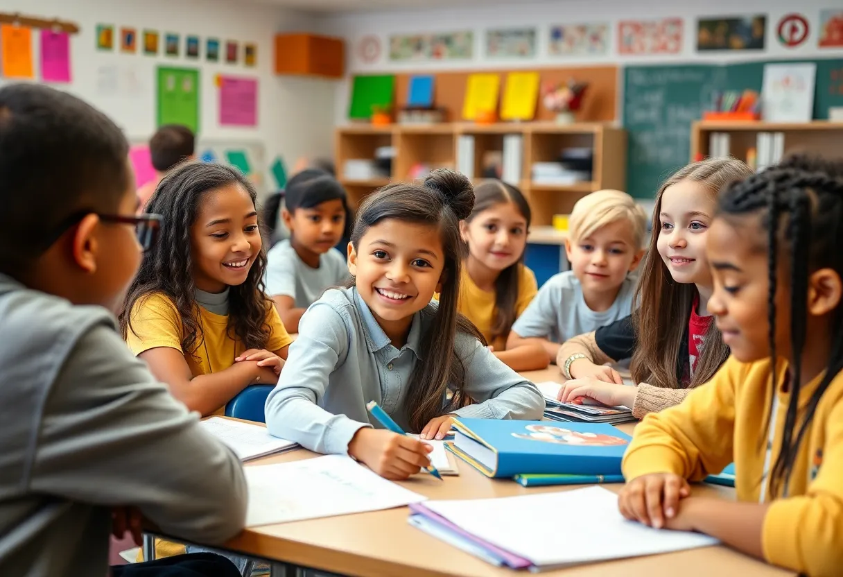 Group of students participating in a classroom lesson at Crete Academy