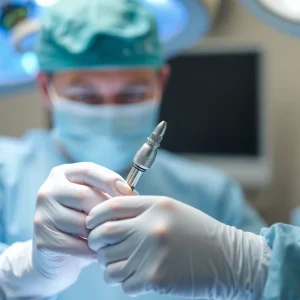 Medical professional performing cryoablation to treat mesothelioma in a clinical setting.