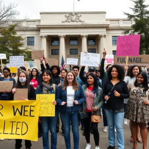 People demonstrating for civil rights regarding immigration enforcement.