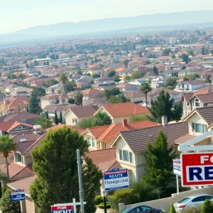 A street view of investor-owned homes in Fresno showcasing various types of properties.
