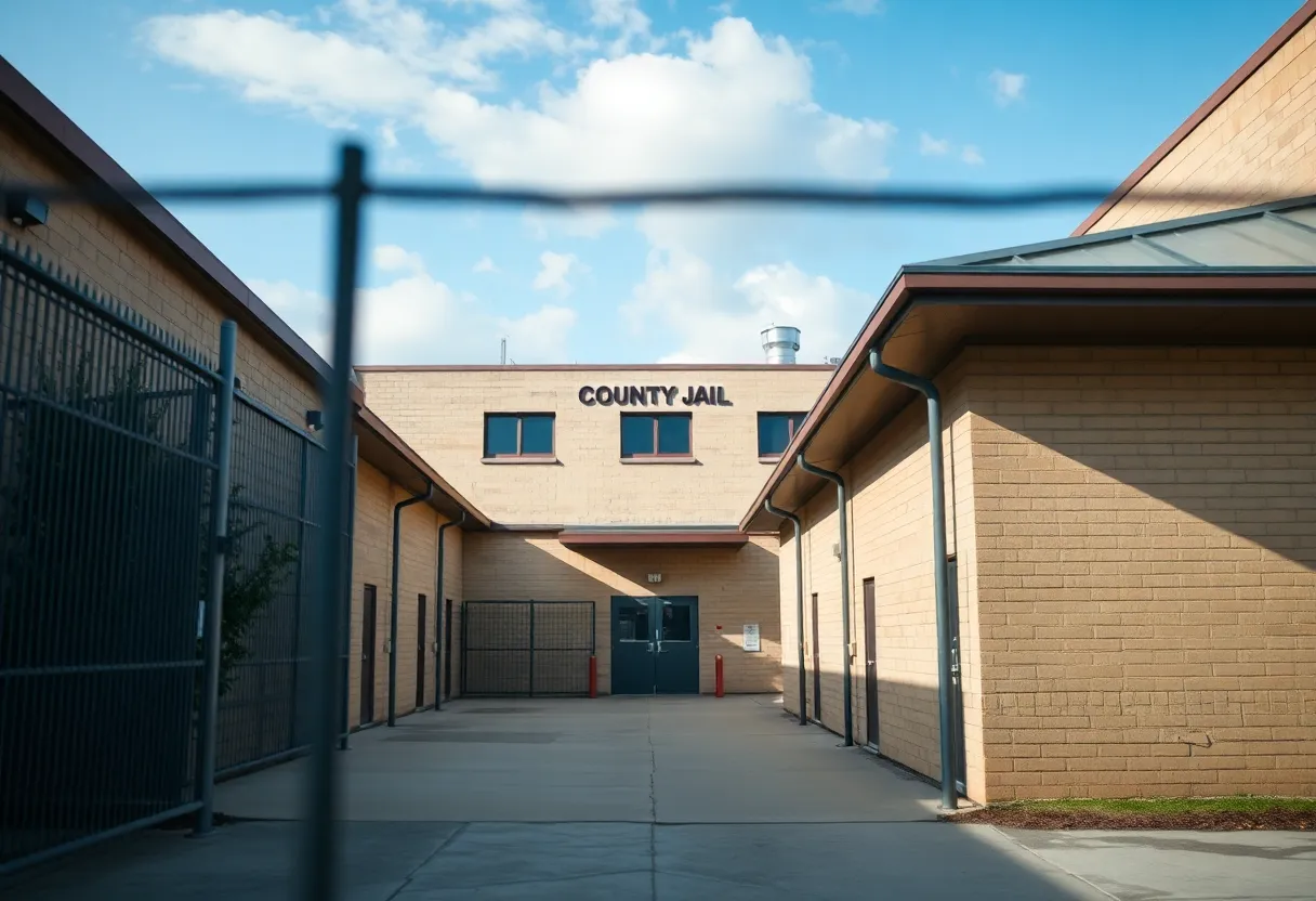 Exterior view of Graham County Jail with maintenance needs