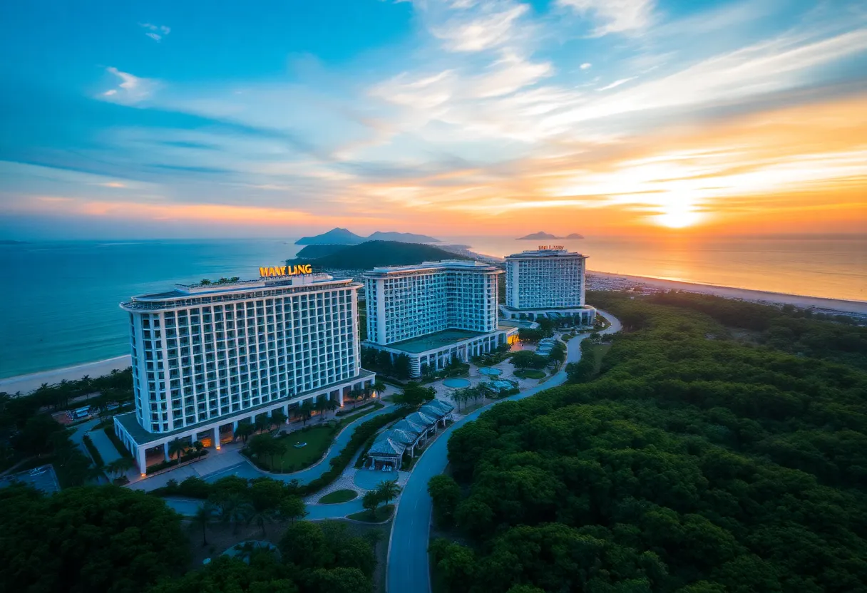 Aerial view of The Grand Ho Tram resort showing expansion area