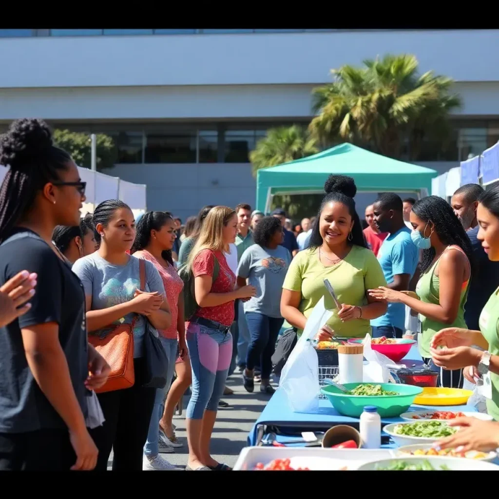 Community members participating in health events in Los Angeles