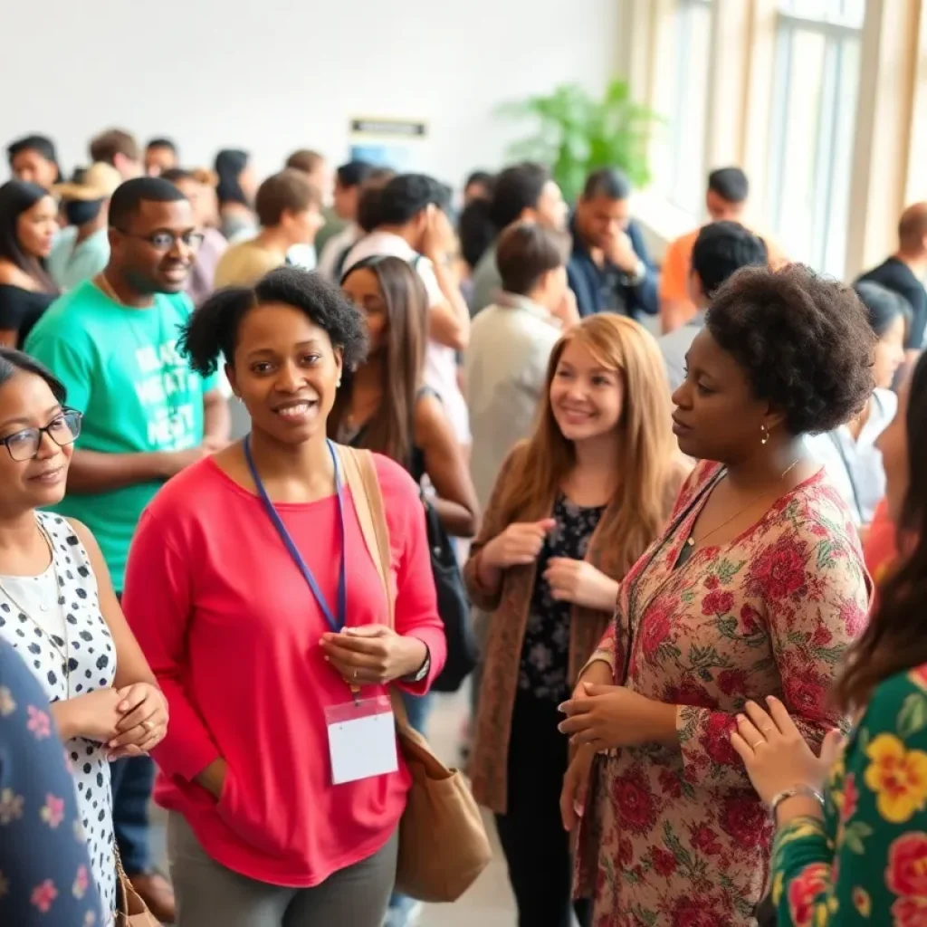 Community members participating in health events in Los Angeles