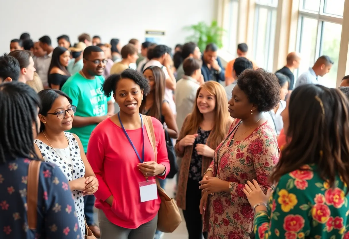 Community members participating in health events in Los Angeles