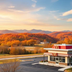 Tennessee landscape with fast food restaurant representing new corporate growth