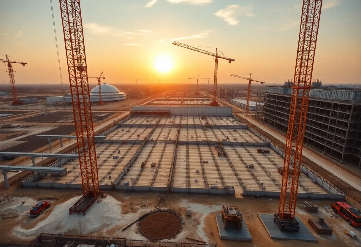 Construction site for Intel microchip factories in Ohio