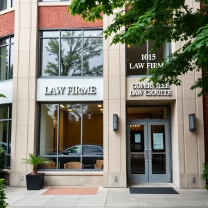 Exterior of Joye Law Firm's new office in downtown Greenville