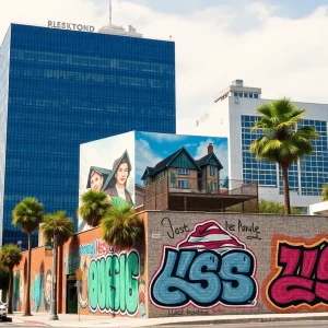 An artistic view of Los Angeles embodying local culture and diversity.