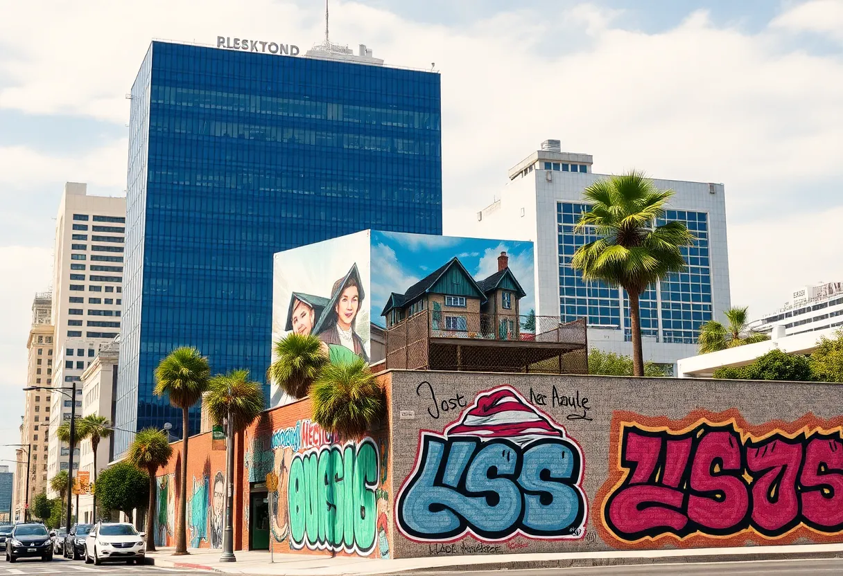 An artistic view of Los Angeles embodying local culture and diversity.