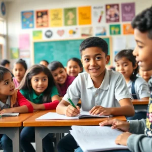 Students in a classroom setting at LAUSD showcasing diversity and engagement in learning.