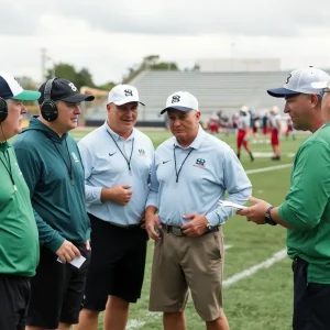 Football coaches in Los Angeles discussing strategies for the upcoming season