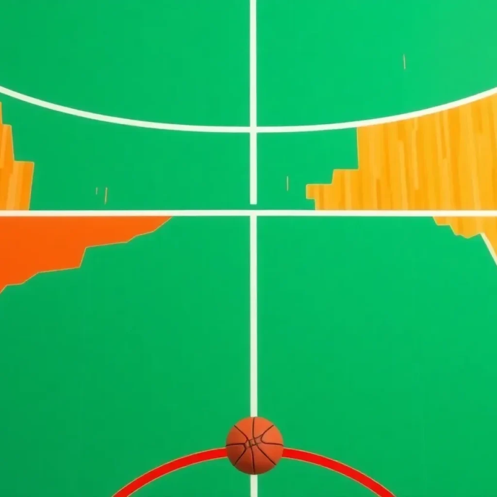 Abstract representation of basketball team changes