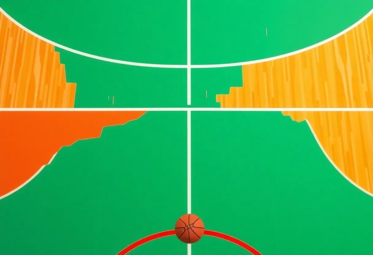 Abstract representation of basketball team changes