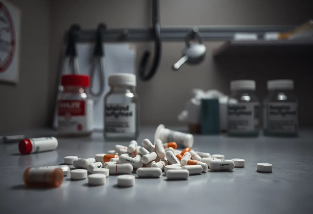 Abstract representation of medical ethics and drug distribution