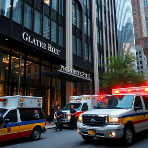 Emergency response at the scene of the Midtown Manhattan shooting