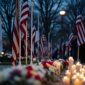 Memorial flowers at the site of the Midtown Manhattan shooting