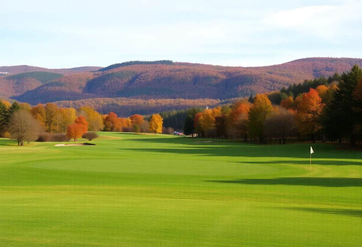 Scenic view of a golf course at Oglebay Golf Resort