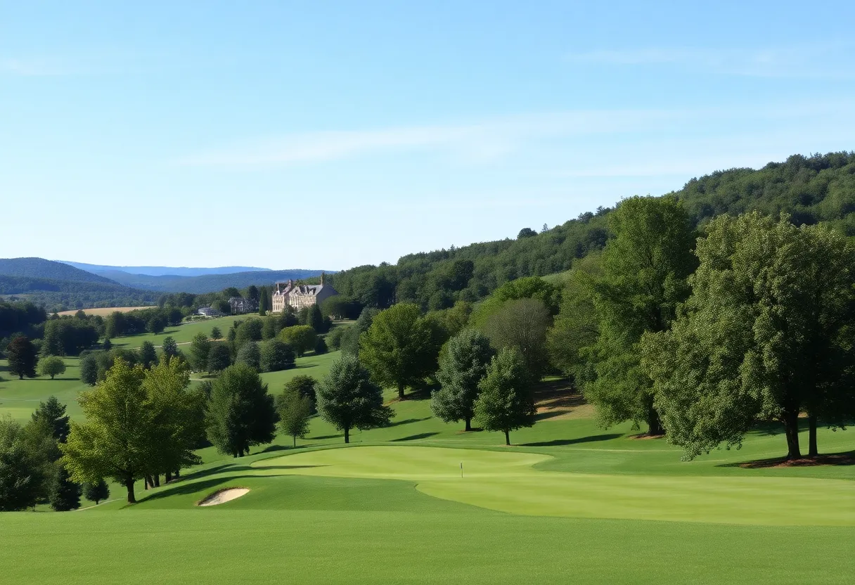 A beautiful golf course in Pennsylvania with scenic landscapes