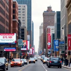 Billboards advertising personal injury lawyers in Philadelphia