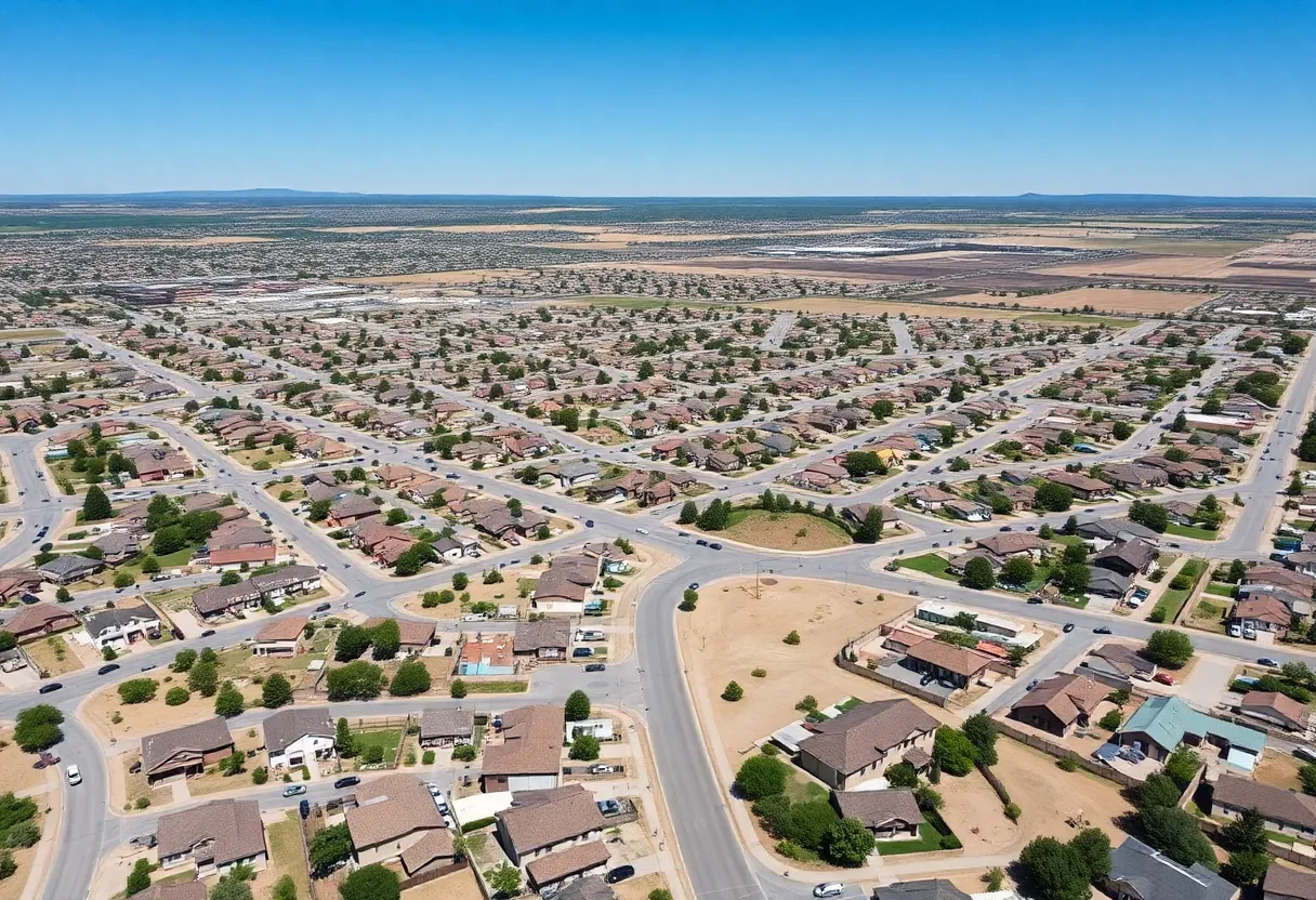 A panoramic view of Pueblo's residential neighborhoods