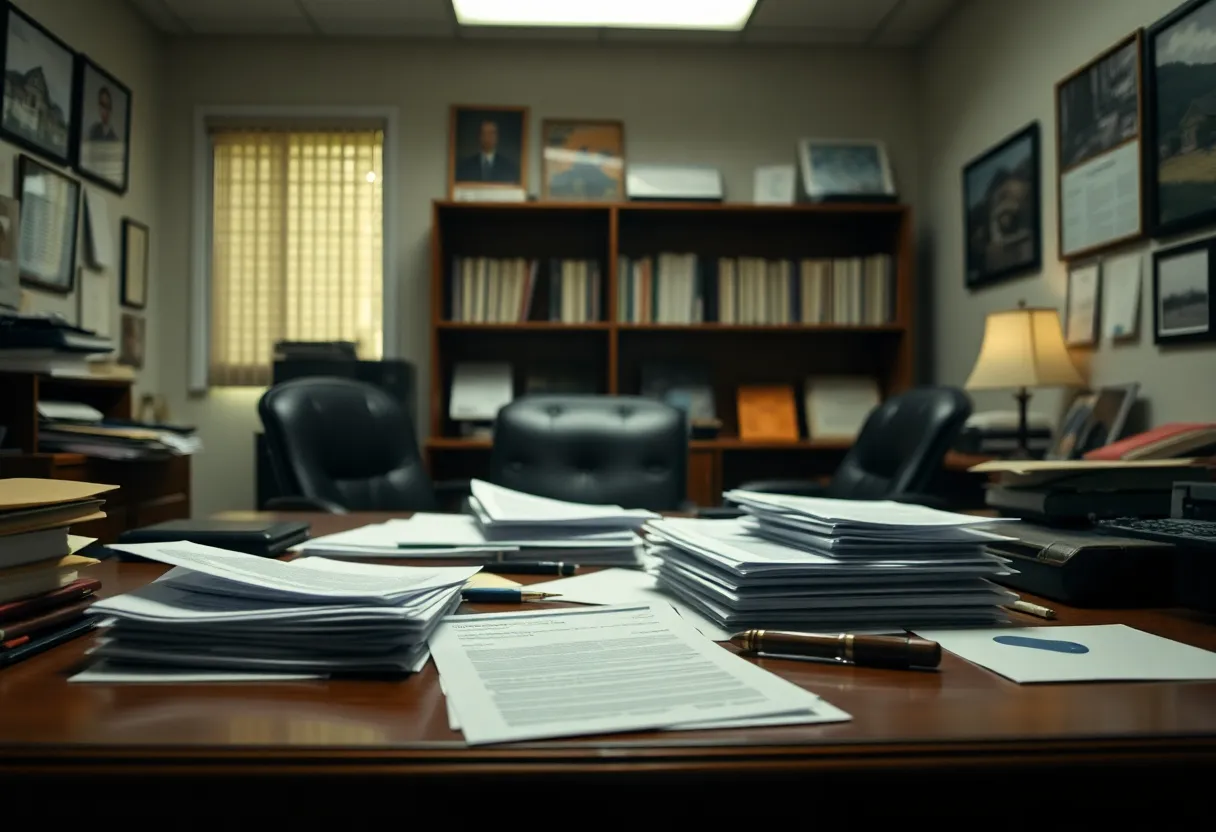 Graphic depicting a real estate fraud investigation