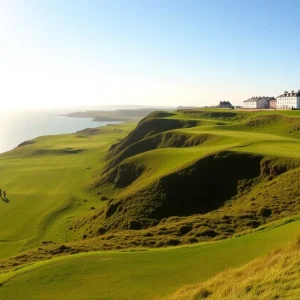 Overview of Royal Portrush golf course during a championship