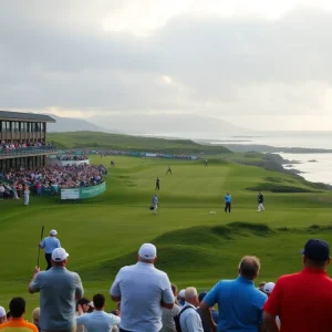 Royal Portrush Golf Course showcasing the greens and crowds.