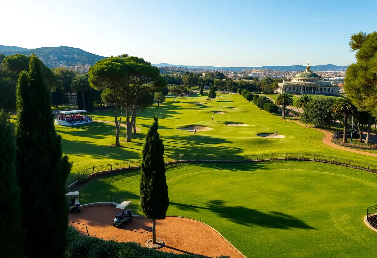 A picturesque golf course in Barcelona prepared for the Ryder Cup.