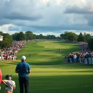 Golf course at Bethpage Black during Ryder Cup preparations