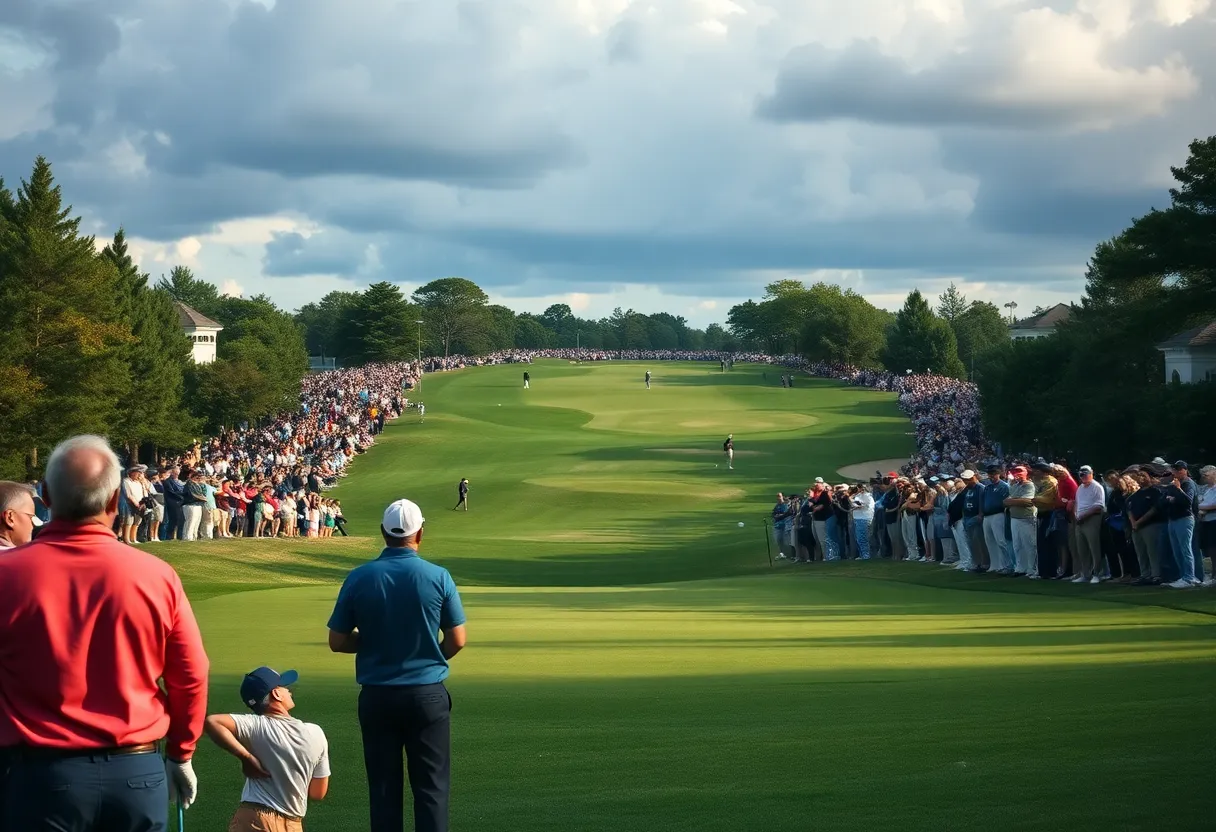 Golf course at Bethpage Black during Ryder Cup preparations