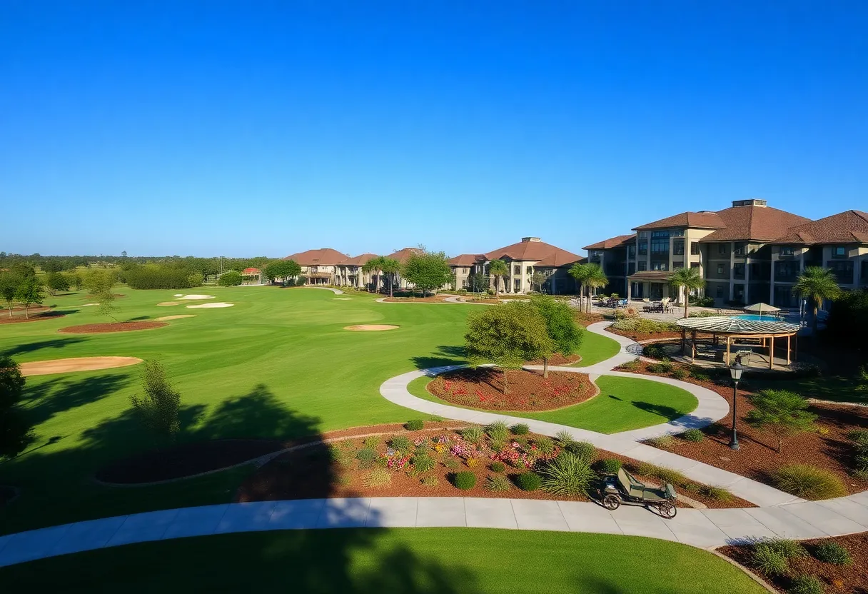 Revitalized landscape of Saddlebrook Resort with golf course and facilities