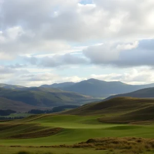 A picturesque golf course in the Scottish Highlands