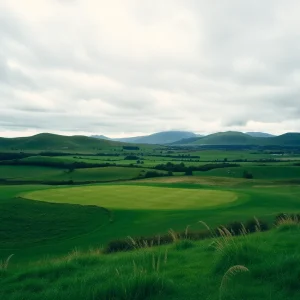 Beautiful golf course landscape in Scotland