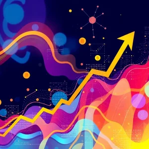 Abstract illustration of cryptocurrency rally concept