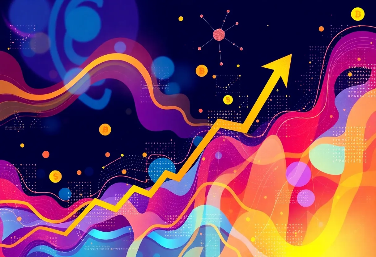 Abstract illustration of cryptocurrency rally concept