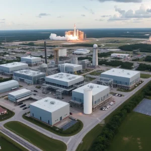 Aerial view of the Titusville Logistics Center on Florida's Space Coast