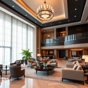Luxurious lobby of Tivoli La Vie Muscat Hotel