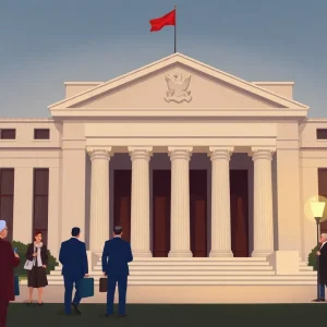 Illustration of the Federal Reserve building symbolizing a meeting on economic policies.