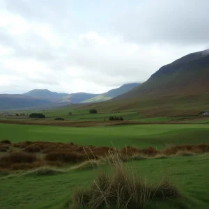 Scenic view of a golf course in Scotland